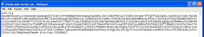Copy the public key to a text file.